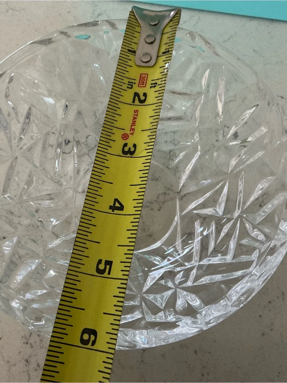 Tiffany & Co. Clear Cut Crystal Bowl Rock Out Faced edges and Tiffany Blue Box